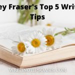 Image of book with flowers on it and title which is Jenny Fraser's top five writing tips.