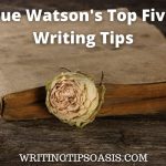 Image of vintage book with rose on it and title which is Sue Watson's Top Five Writing Tips