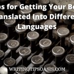 Image of keys on old typewriter and title of post which is 5 tips for getting your books translated into different languages.