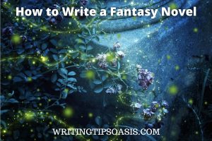 Image of fantasy background and title which is how to write a fantasy novel